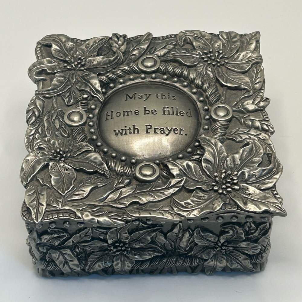 🐕3/20 Vintage Home Accents Pewter Trinket Box